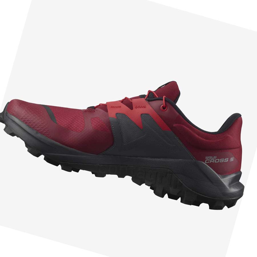 Tenis Para Trail Running Salomon WILDCROSS 2 Hombre Negros Rojos | MX 3522AHK